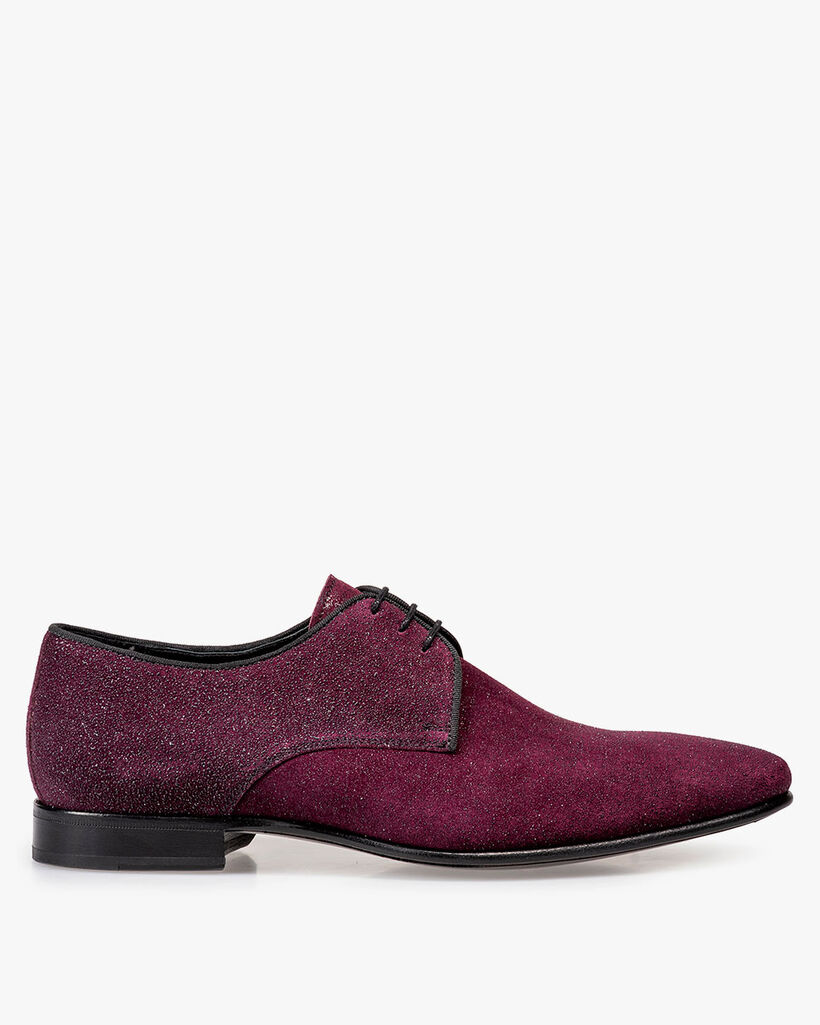 Schnürschuh Wildleder bordeaux