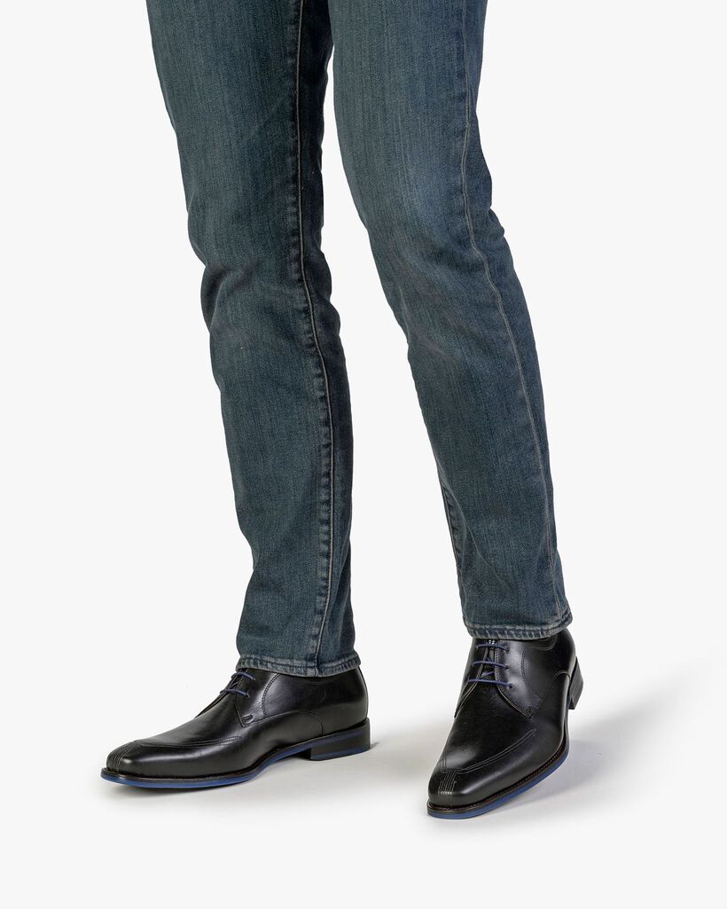 Schn&uuml;rschuh schwarz Kalbsleder