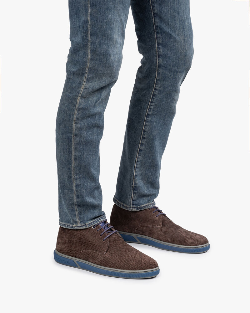 Schn&uuml;rstiefel braun mit Print