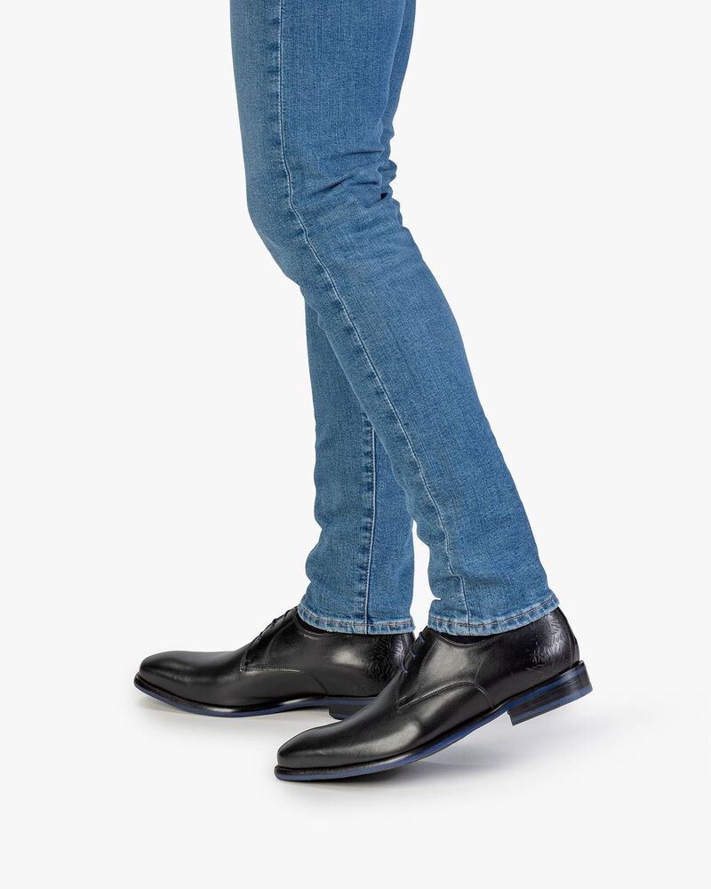 Schn&uuml;rschuh Kalbsleder schwarz