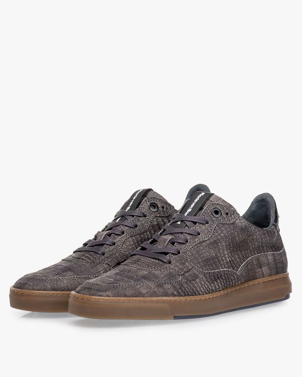 Sneaker Reptilienprint taupe