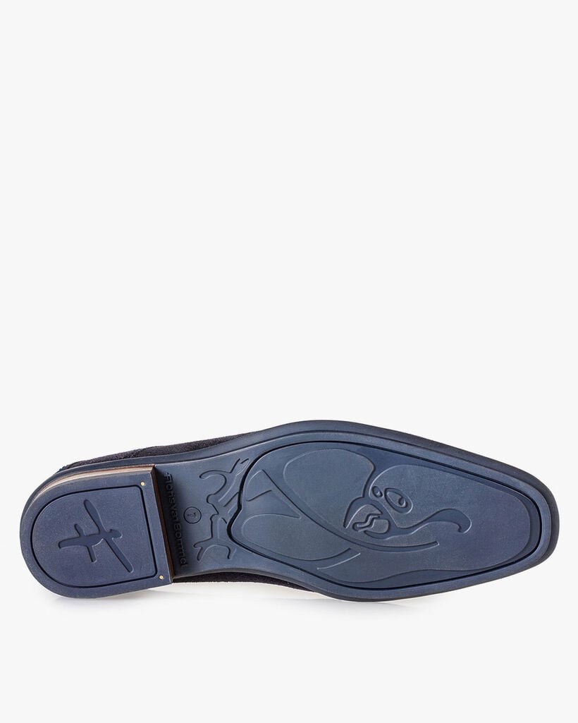 Schn&uuml;rstiefel blau Wildleder