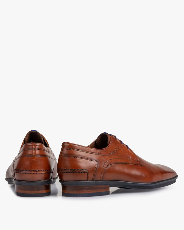 Schn&uuml;rschuh Leder cognac