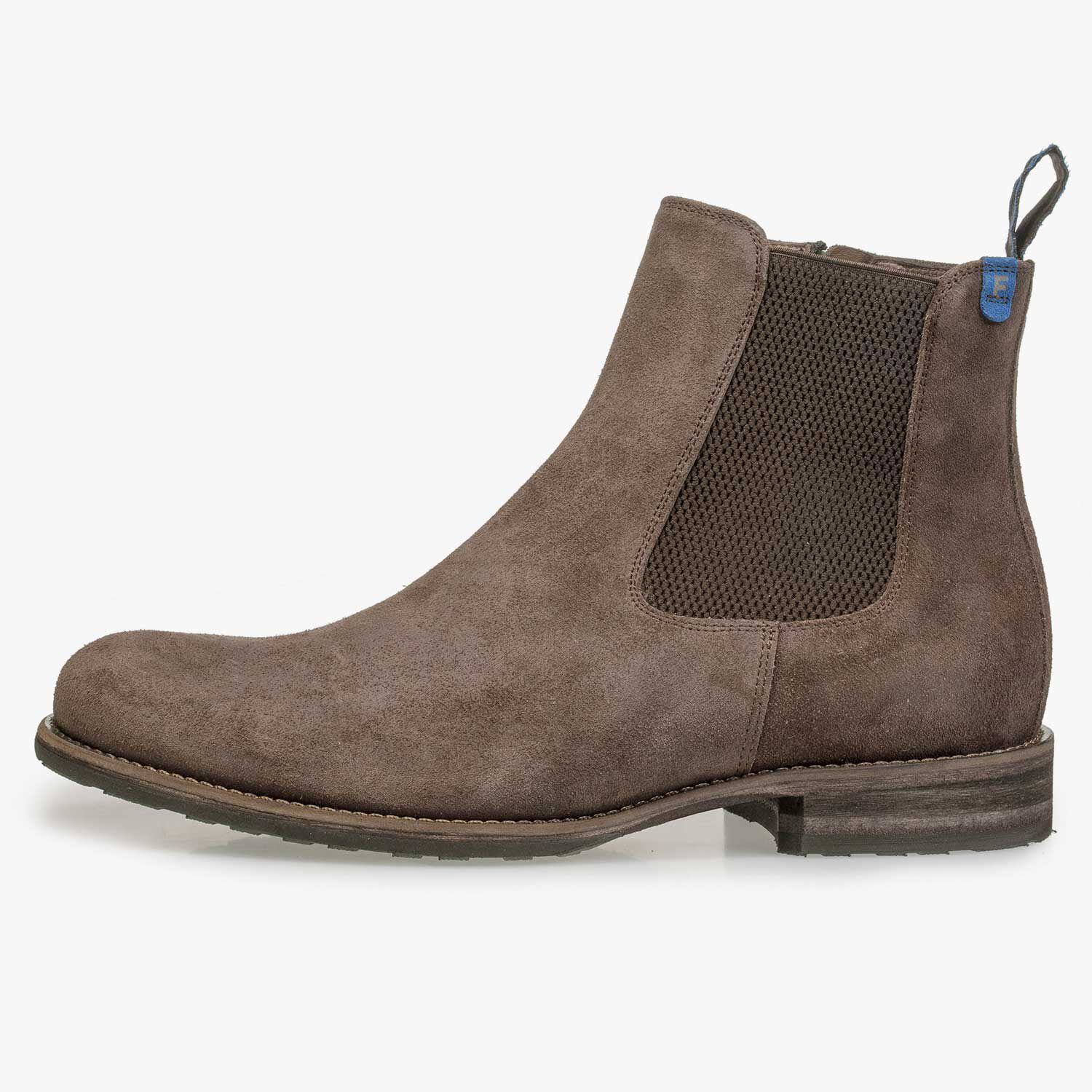 Lined suede leather Chelsea boot dark brown 10289 00 Floris