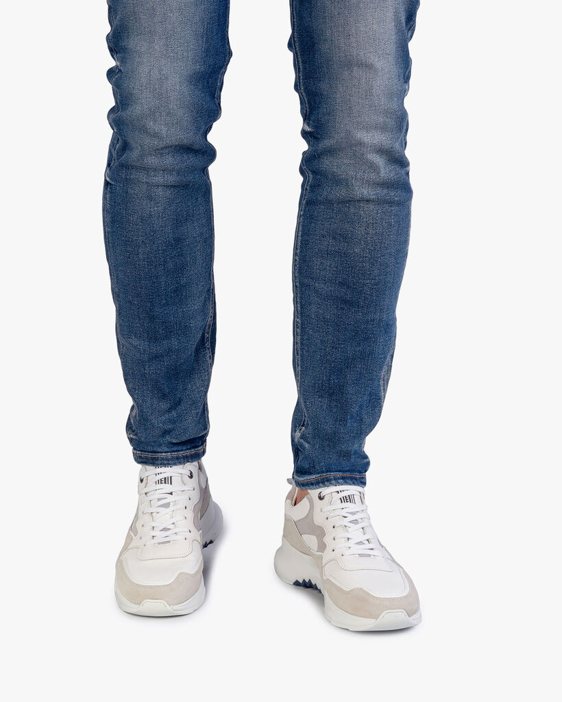 White sneaker suede leather