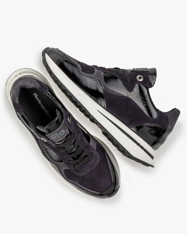 Sneaker Lackleder schwarz