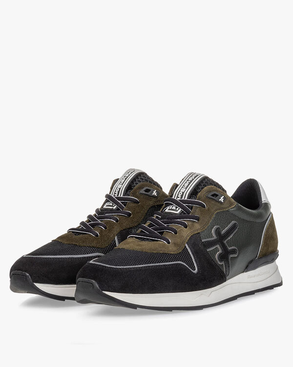 Sneaker Wildleder dunkelgr&uuml;n/schwarz