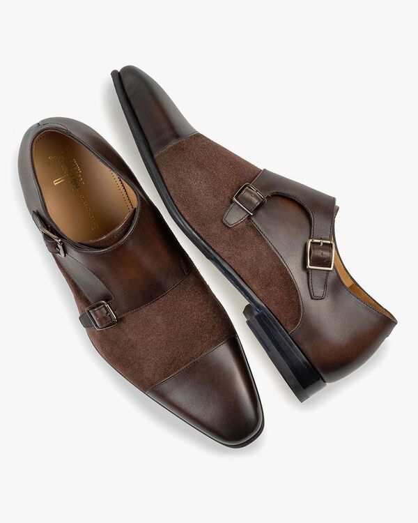 Double monk strap dark brown
