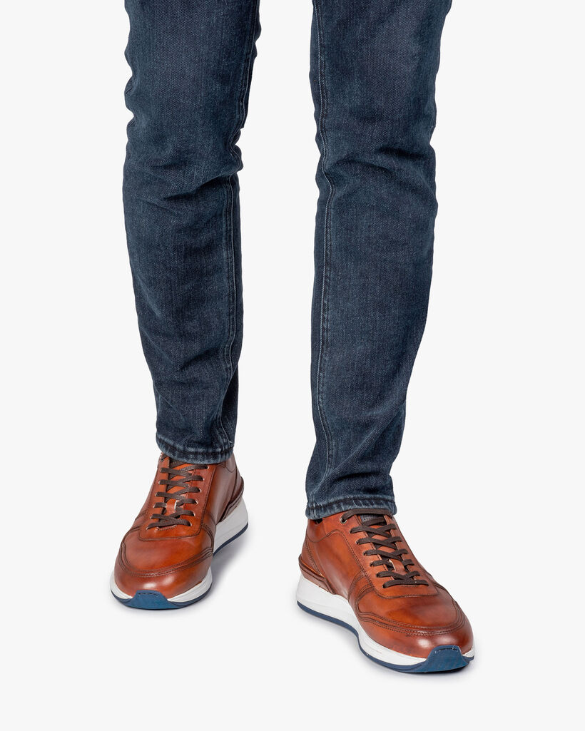 Sneaker Kalbsleder cognac