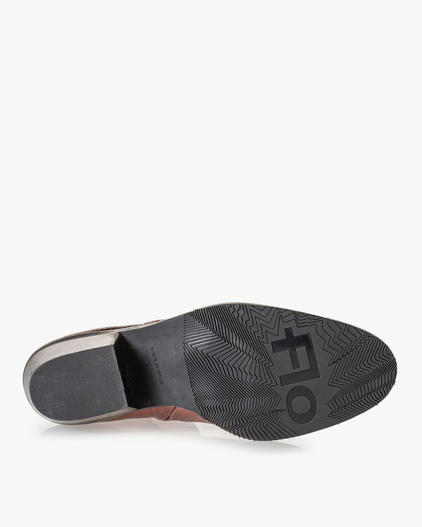 Stiefelette Craquel&eacute; Leder rosa