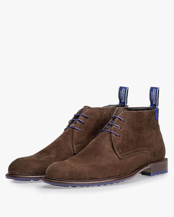 Schn&uuml;rstiefel Wildleder taupe