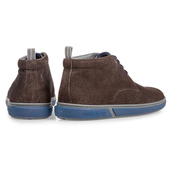 Schn&uuml;rstiefel braun mit Print