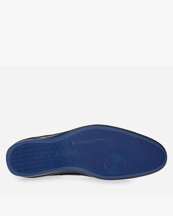 Dark blue suede leather lace boot