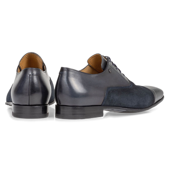 Schn&uuml;rschuh Kalbsleder blau