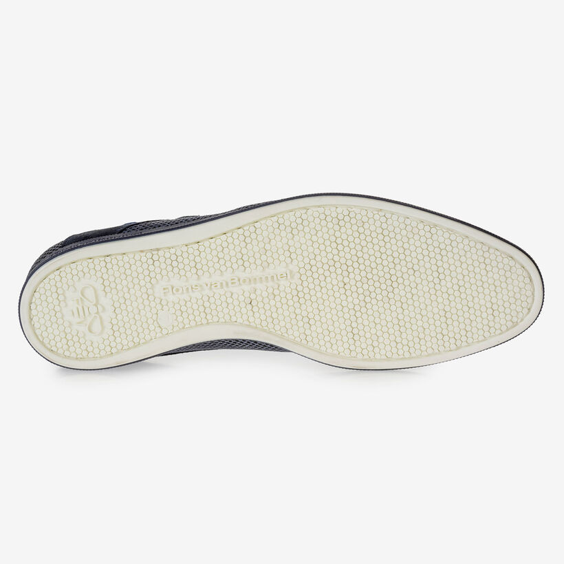 Dunkelblauer Wildleder Monkstrap mit Print