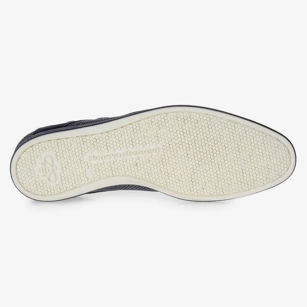 Dunkelblauer Wildleder Monkstrap mit Print