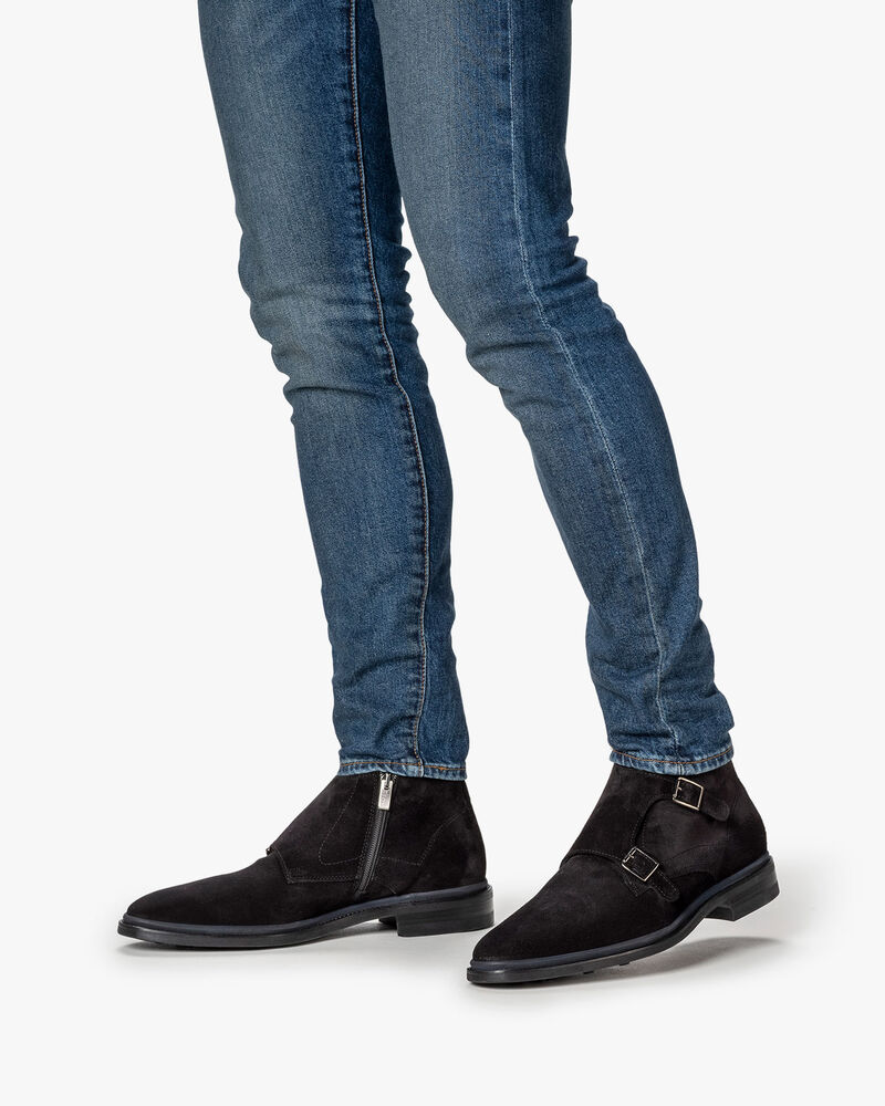 Monk strap suede black