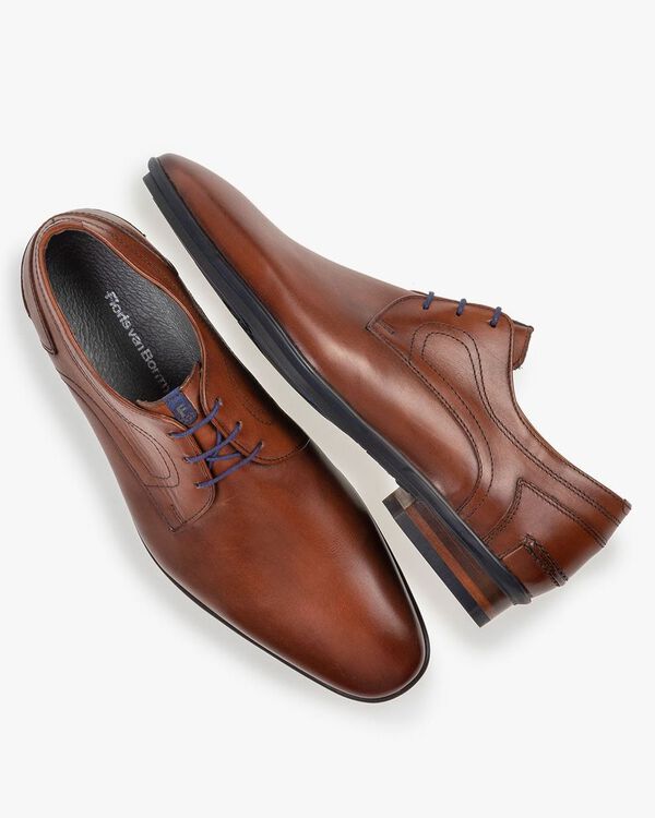 Schn&uuml;rschuh Leder cognac