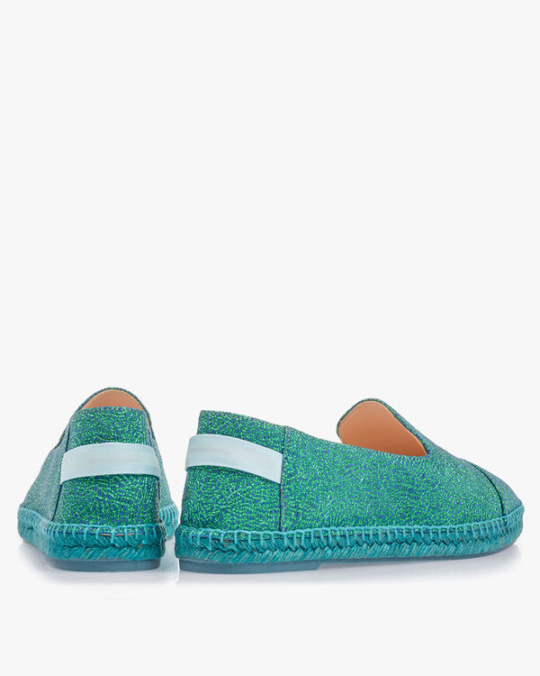 Blaue Espadrilles Metallic-Print