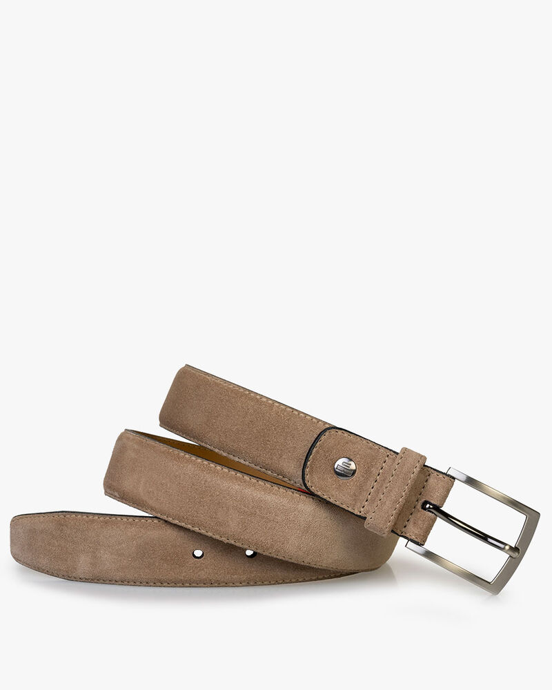 Belt suede leather sand-coloured