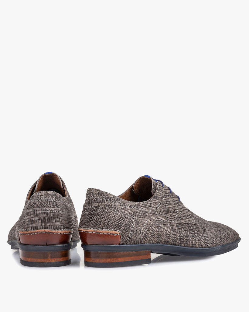 Schn&uuml;rschuh mit Print taupe