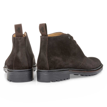 Dunkelbrauner Wildleder-Schn&uuml;rstiefel