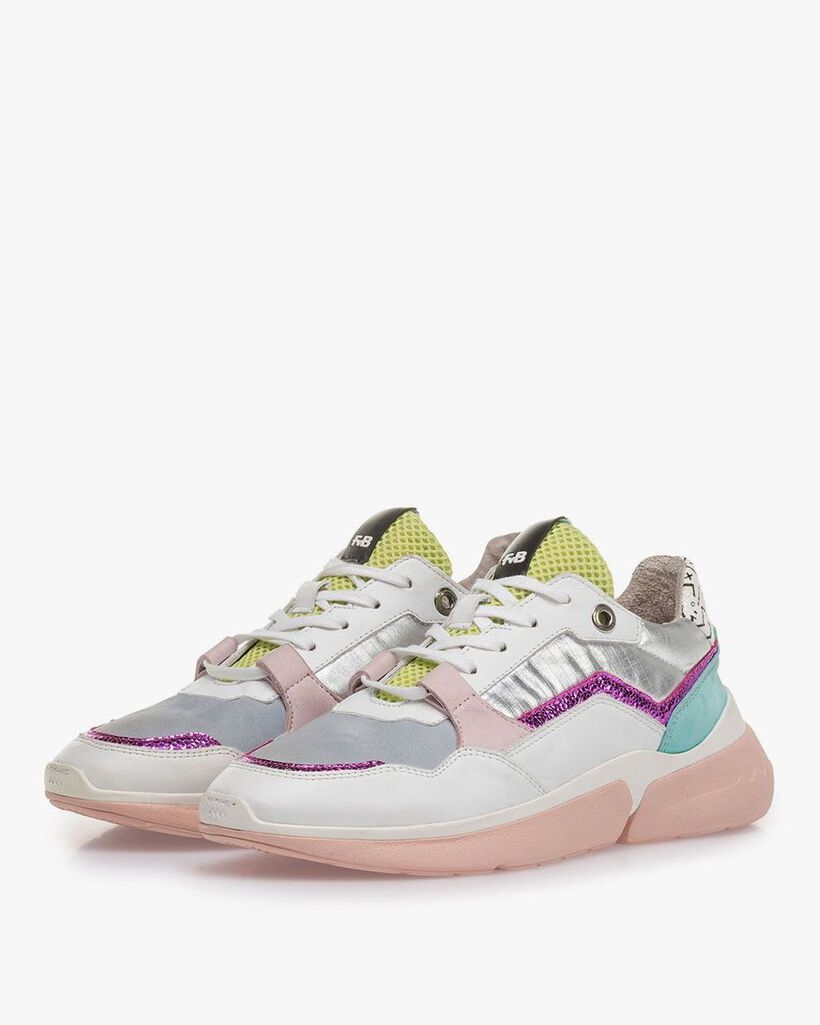 Multi-colour leather sneaker
