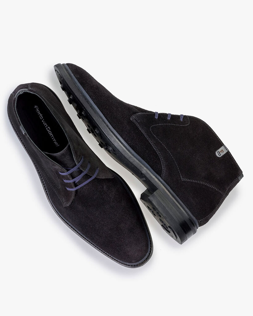 Schn&uuml;rstiefel Wildleder schwarz