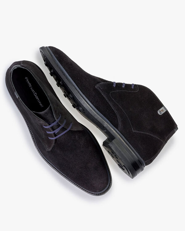 Schn&uuml;rstiefel Wildleder schwarz