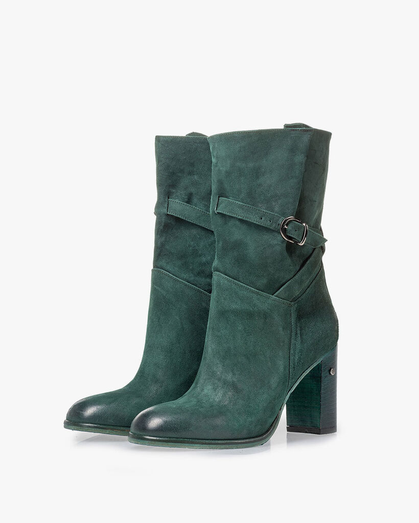 Halbhoher Stiefel Wildleder petrol