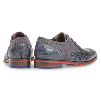 Grey and blue lace shoe with print