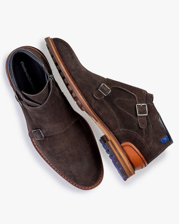 Monk strap suede dark brown