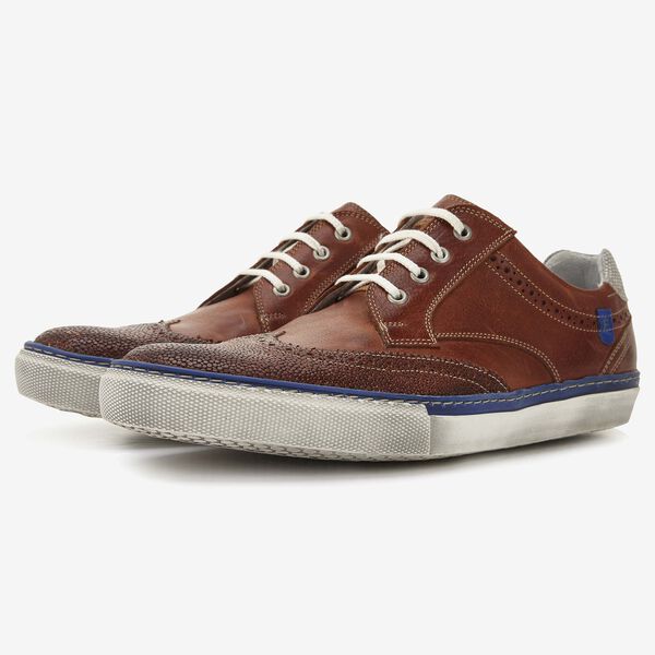 Floris van Bommel cognacfarbener Leder-Herren-Sneaker