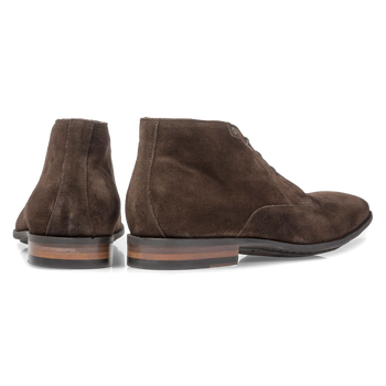 Dunkelbrauner Wildleder-Schn&uuml;rstiefel