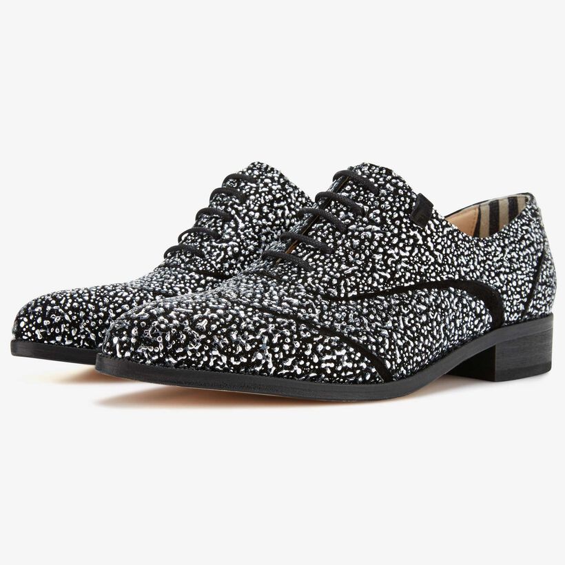 Floris van Bommel black modified suede ladies’ lace shoe