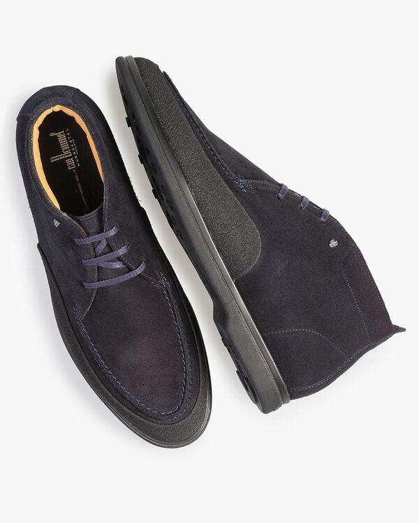 Halbhoher Wildleder Schn&uuml;rstiefel