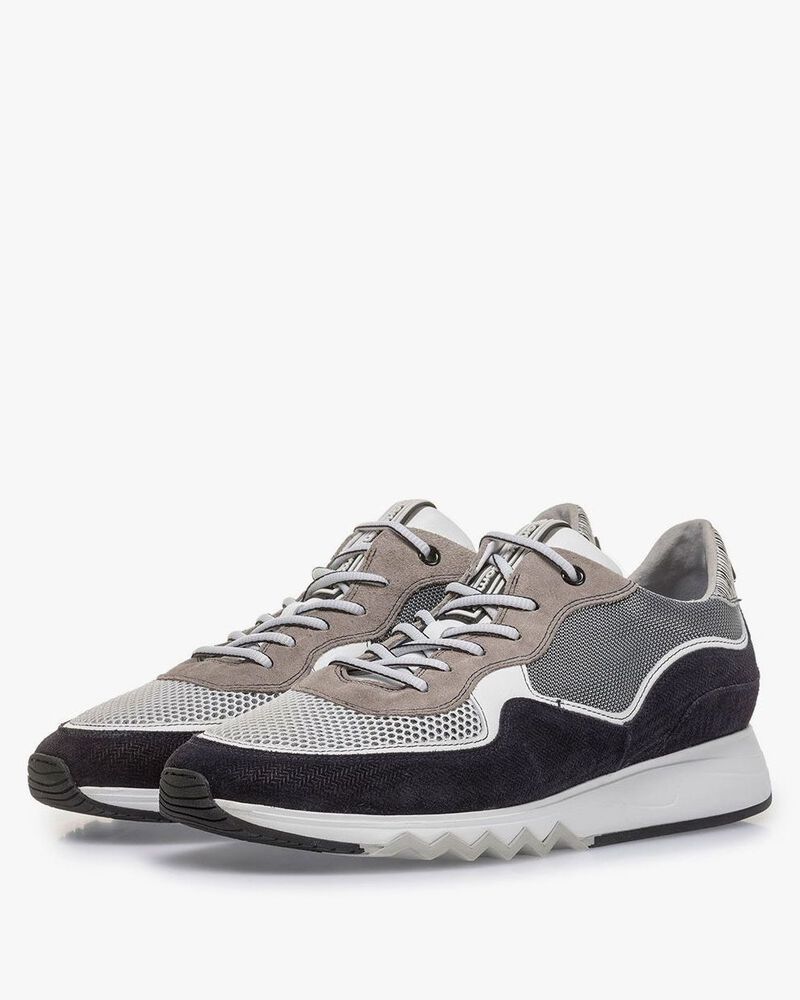 Grau-schwarzer Wildleder-Sneaker