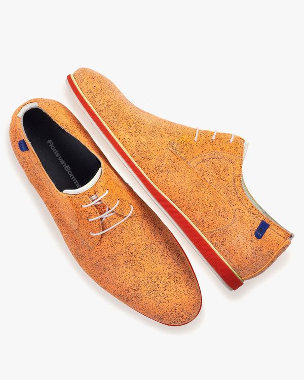 Schn&uuml;rschuh Wildleder orange