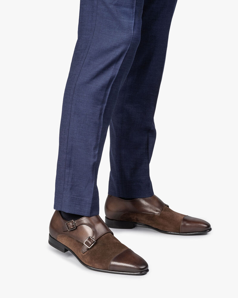 Double monk strap dark brown