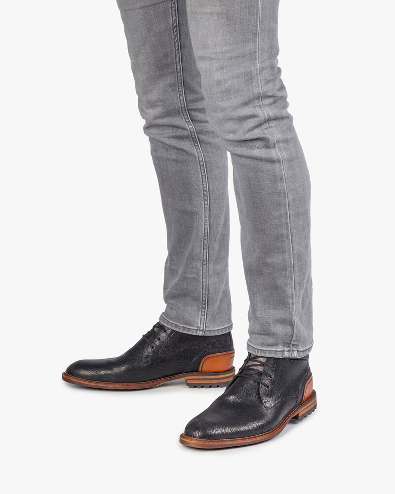 Crepi Stiefel schwarz mit Print