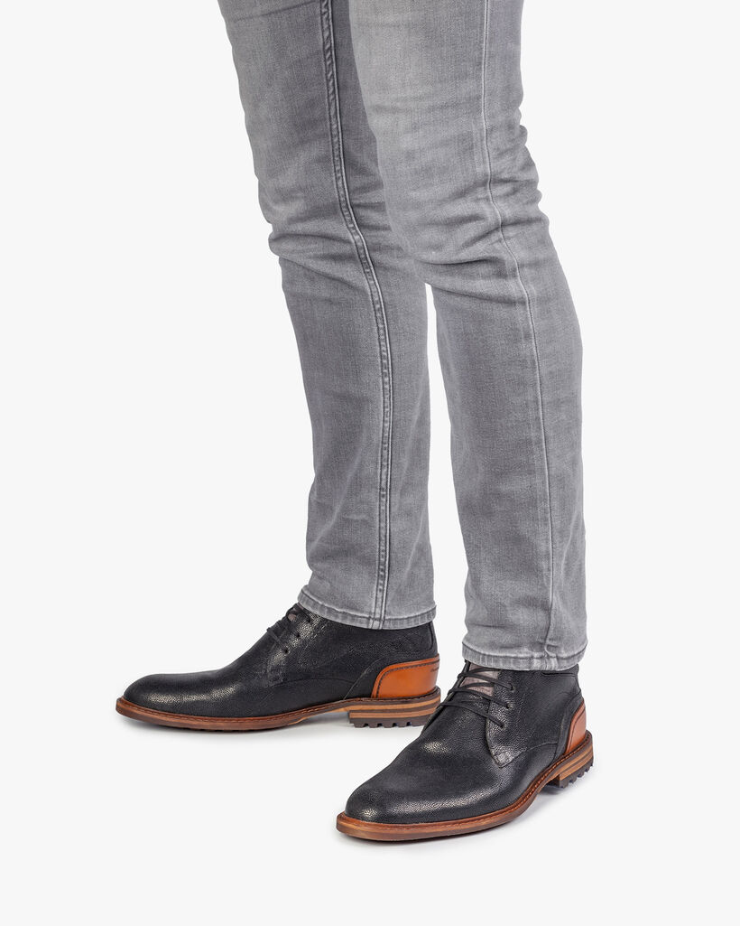 Crepi Stiefel schwarz mit Print