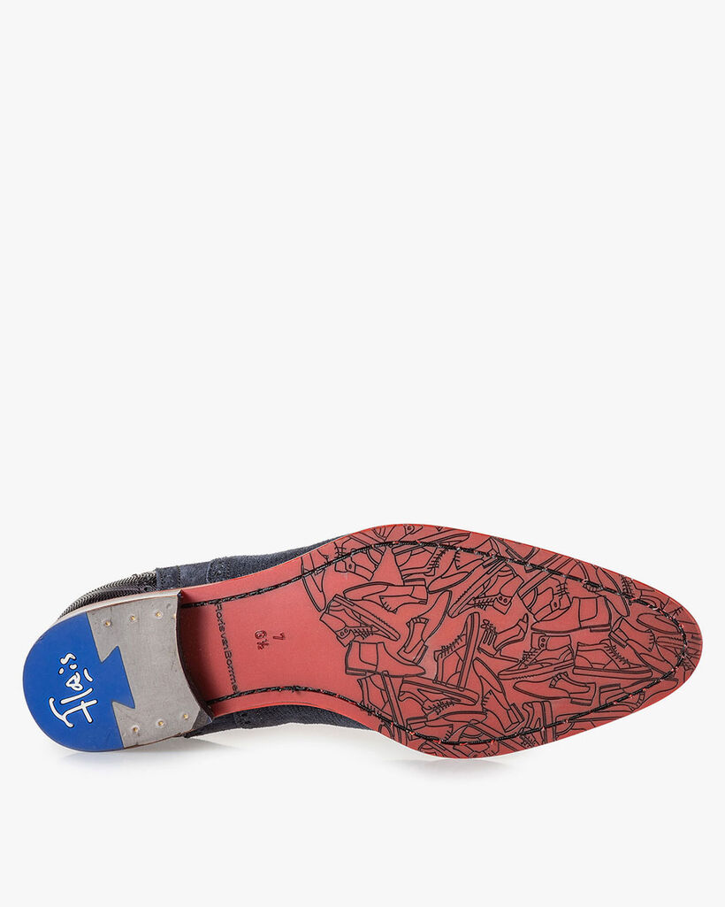 Schn&uuml;rschuh dunkelblau mit Print