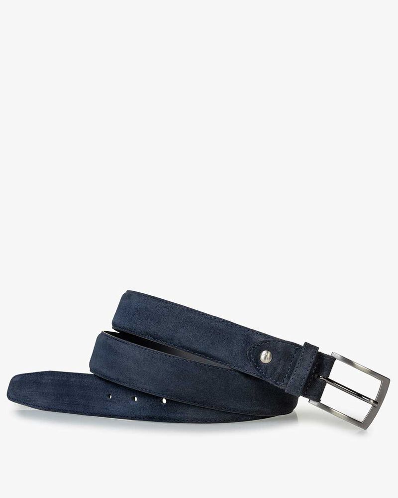 Belt suede leather dark blue