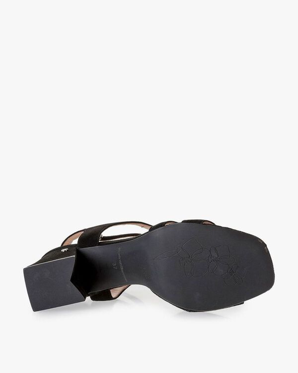 Schwarze Wildleder-Sandalette