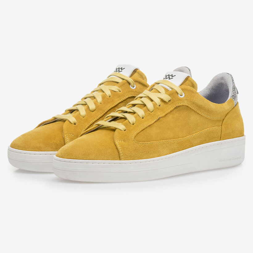 Yellow suede leather sneaker