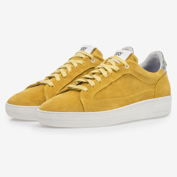 Yellow suede leather sneaker