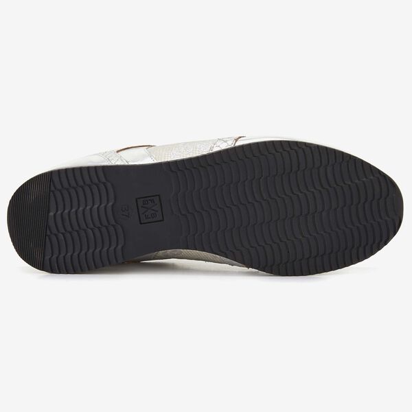 Floris van Bommel silberfarbener Damen-Sneaker mit Blümchen-Muster