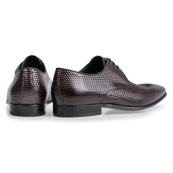 Schn&uuml;rschuh bedrucktes Leder rot