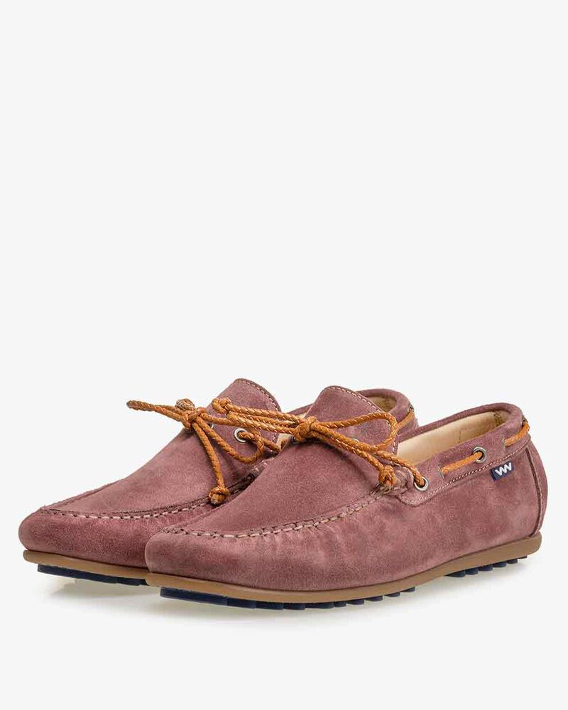 Moccasin suede leather pink
