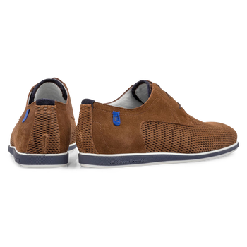 Schn&uuml;rschuh cognac Wildleder